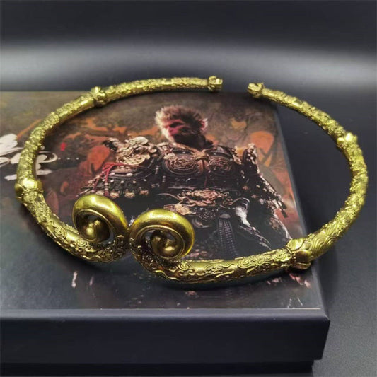 Black Myth Wukong Gold Band Necklaces Badges